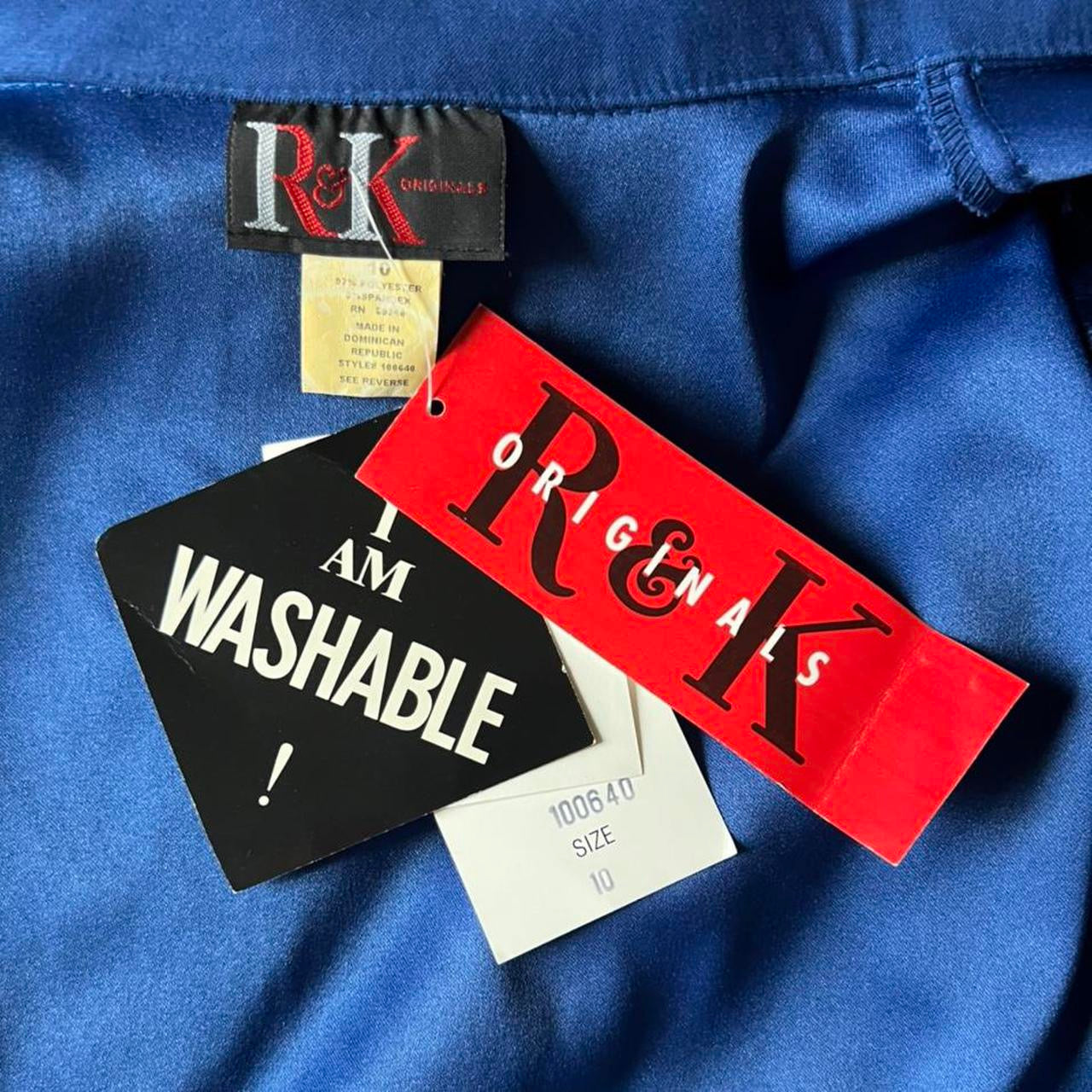 Deadstock NWT Vintage 80s Royal Blue Button Up Lightweight Jacket or Shirt