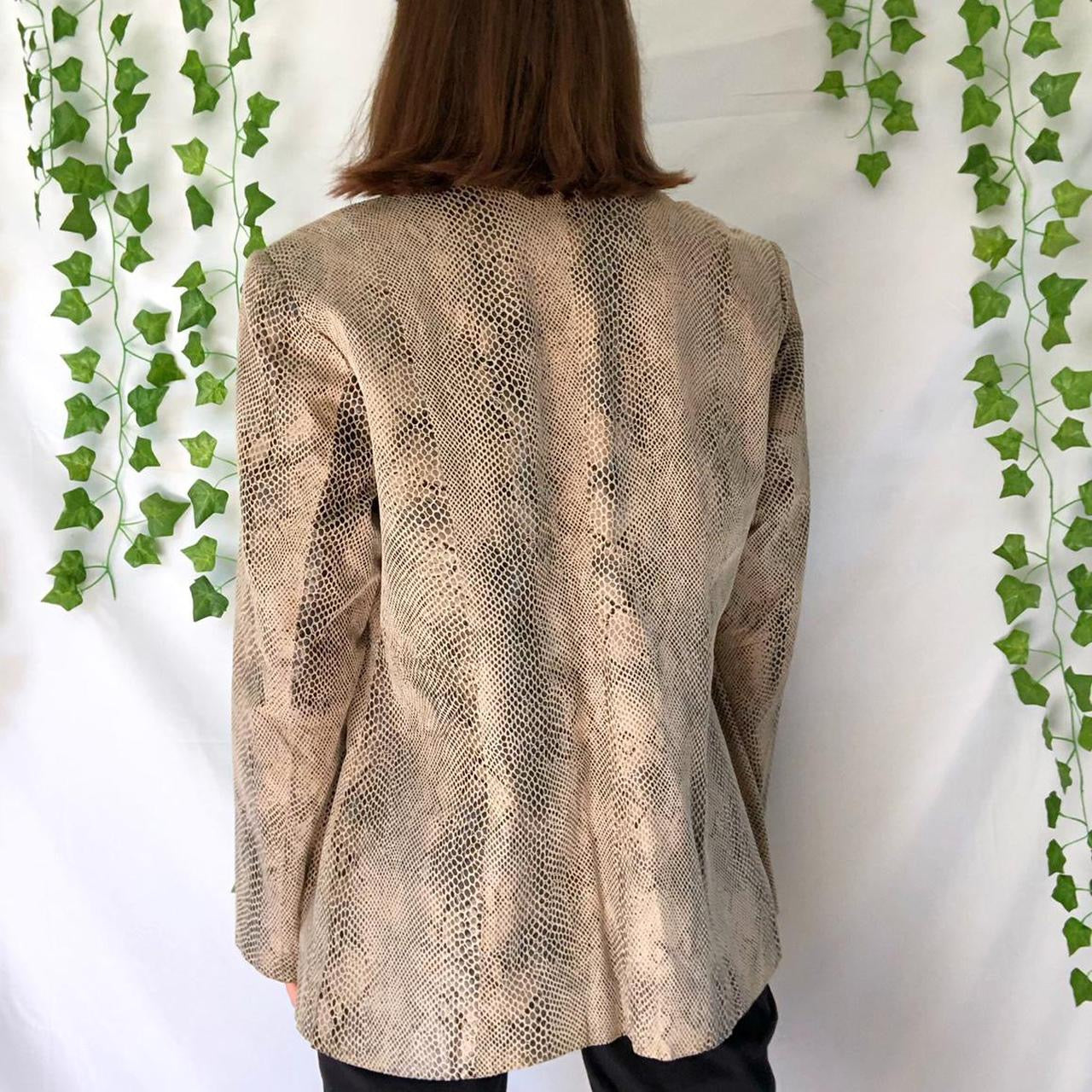 Vintage 90s Snake Print Leather Jacket