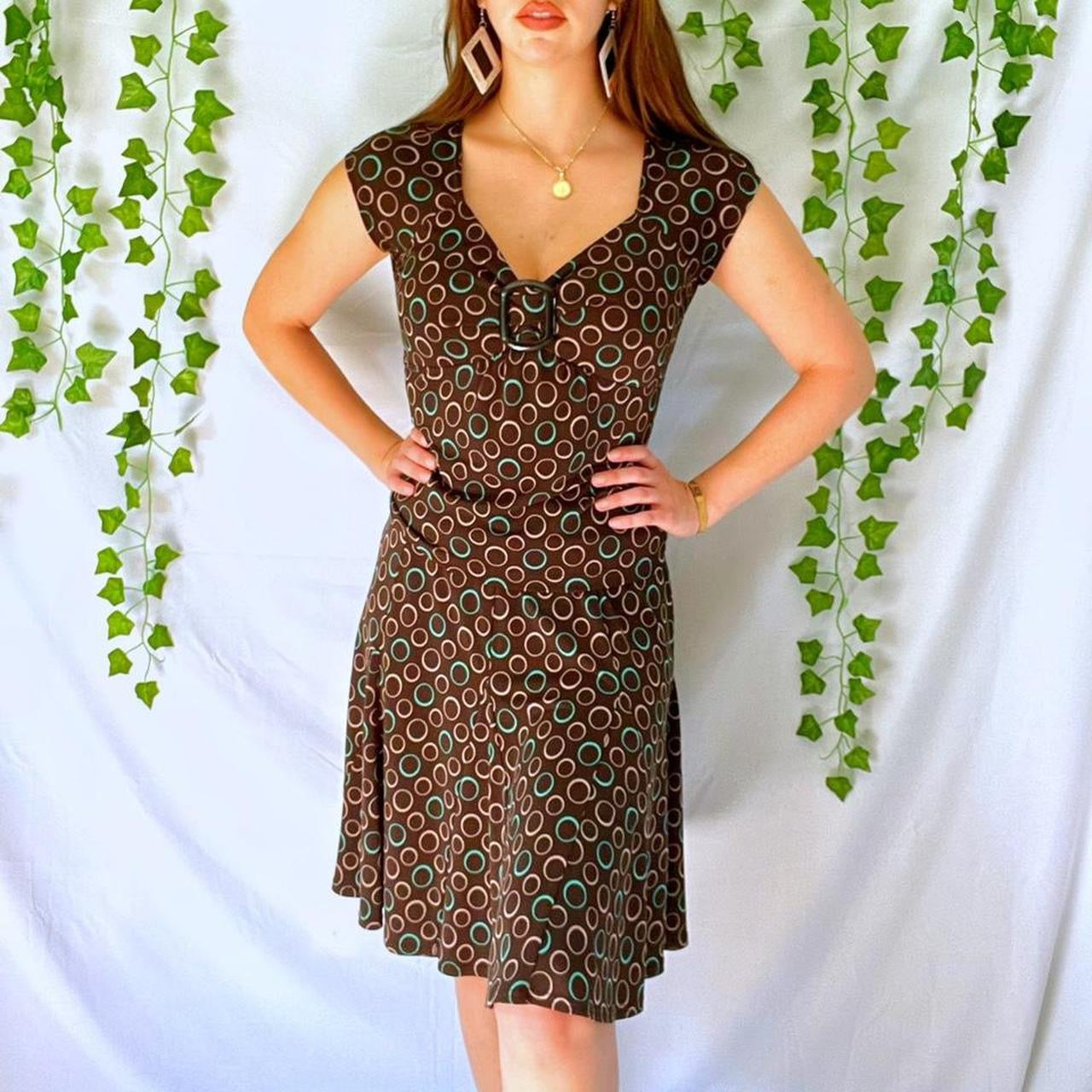 Y2K Mod Brown Matching Top and Skirt Set