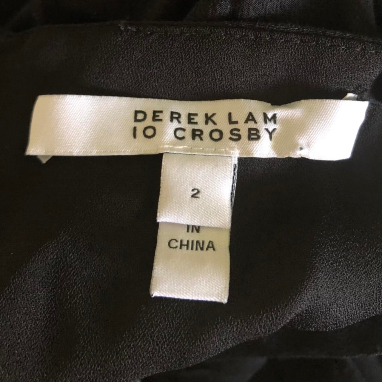 Designer Derek Lam 10 Crosby Black V Neck Peplum Top