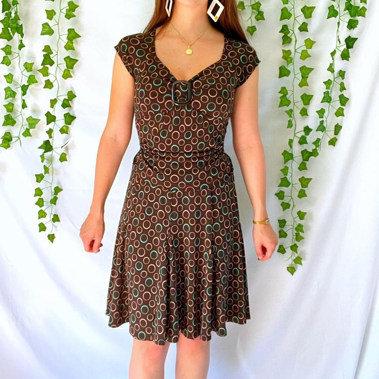 Y2K Mod Brown Matching Top and Skirt Set