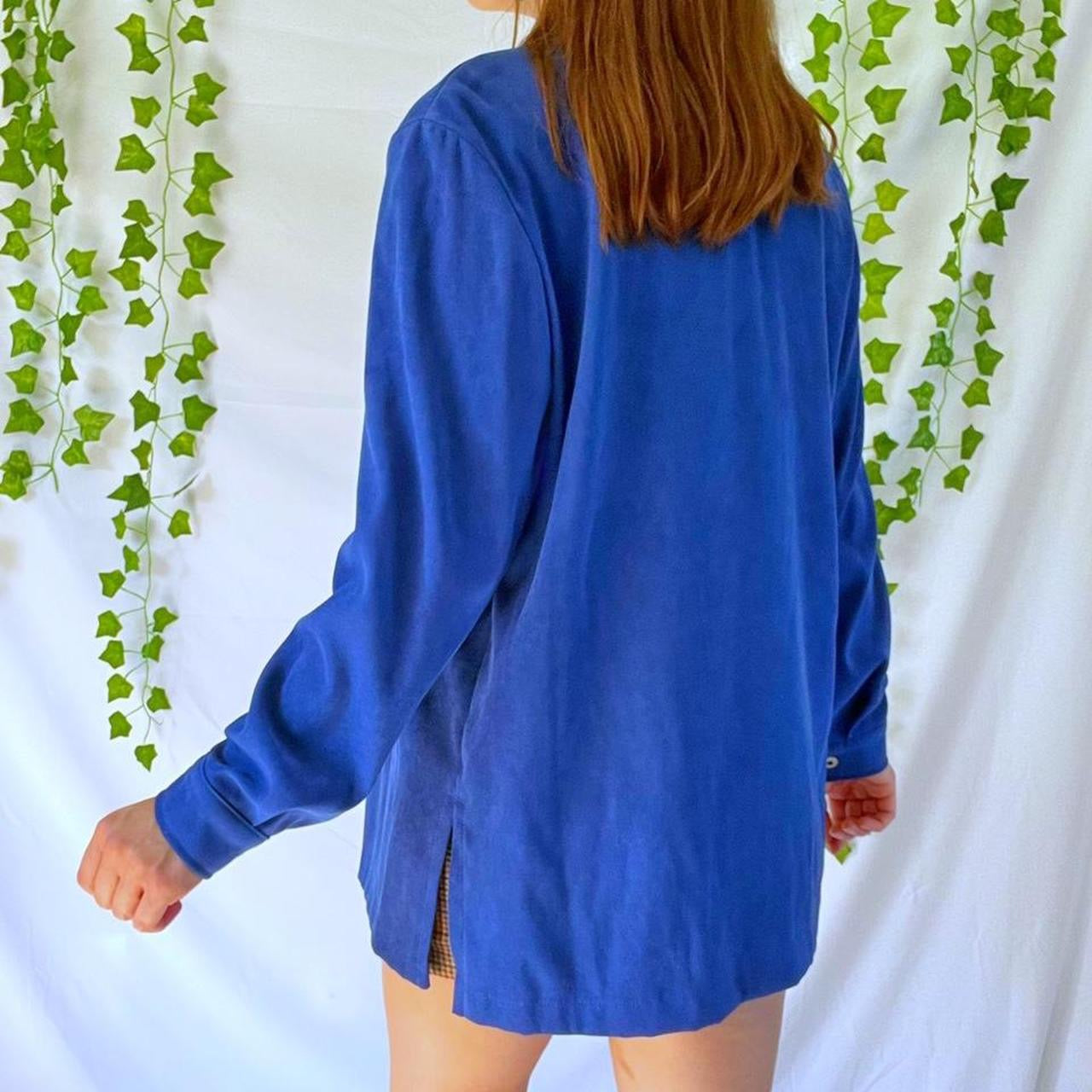 Deadstock NWT Vintage 80s Royal Blue Button Up Lightweight Jacket or Shirt