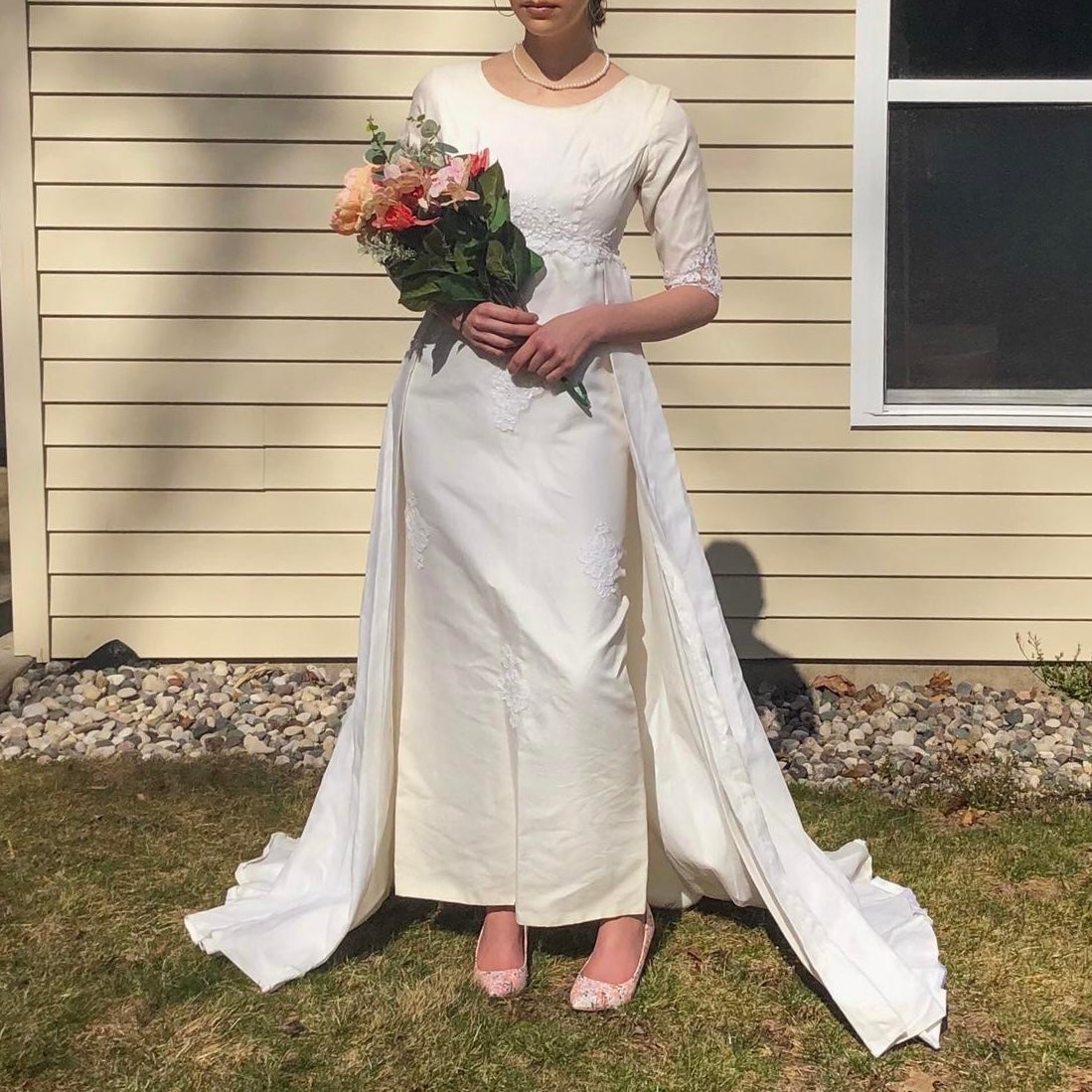 True Vintage 60s Wedding Dress With Train